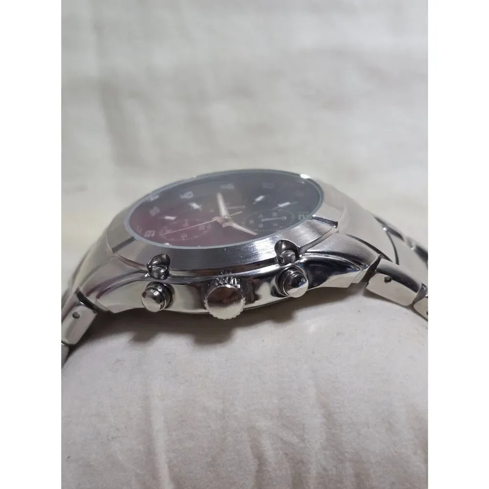 Merona Mens Chronograph Style Stainless Steel Quartz Watch New Old Stock